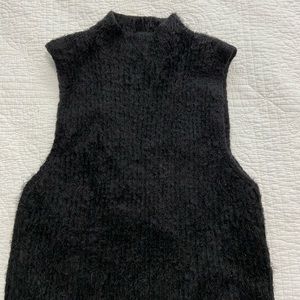 Fuzzy Black Crop Top